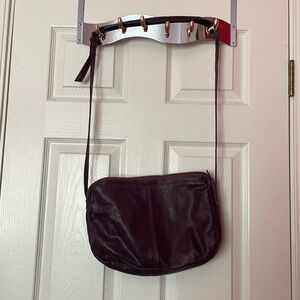 Maroon leather purse